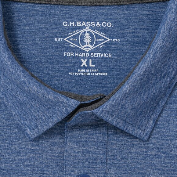G.H. Bass & Co Golf Performance Polo Shirt XL Blue Short Sleeve - Picture 7 of 7
